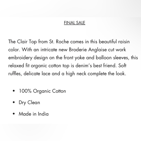 St. Roche Clair Top- Milky size 4,6. New with tag - Picture 16 of 16